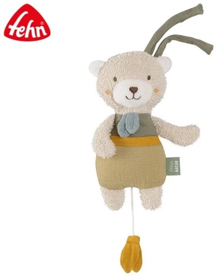 FEHN 悠棉麥田迷你拉環音樂玩具-小熊