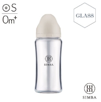 Simba 蘊蜜質金 玻璃(寬口)奶瓶270ml(杏茶)(圓孔S奶嘴)