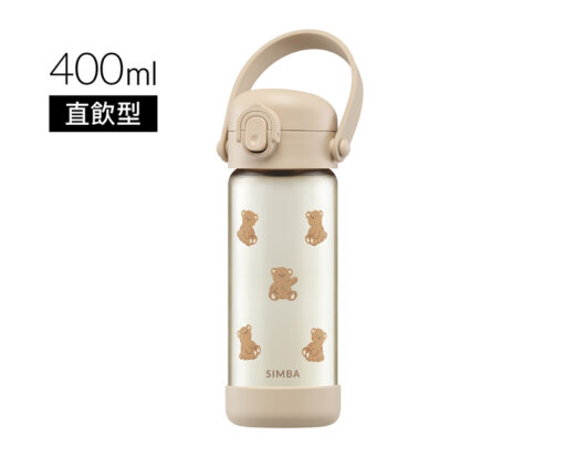 台灣小獅王 Simba 鉑金PPSU兒童直飲水壺400ml-小熊(杏茶)