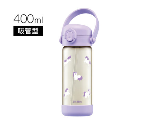 台灣小獅王 Simba 鉑金PPSU兒童吸管水壺400ml-獨角獸(紫芙)