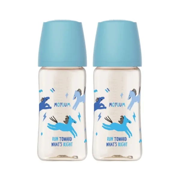 Moyuum - PPSU 寬口防漲氣奶瓶270ml(快樂小馬-藍色)x2件