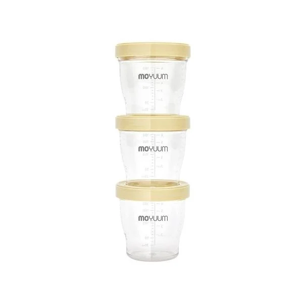 Moyuum-多功能嬰兒食物儲存盒180ml (3個) (米黃色)