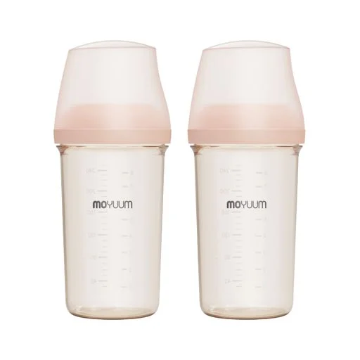Moyuum - mov.aa PPSU圓口偏心防漲氣奶瓶250ml（米色）x2件
