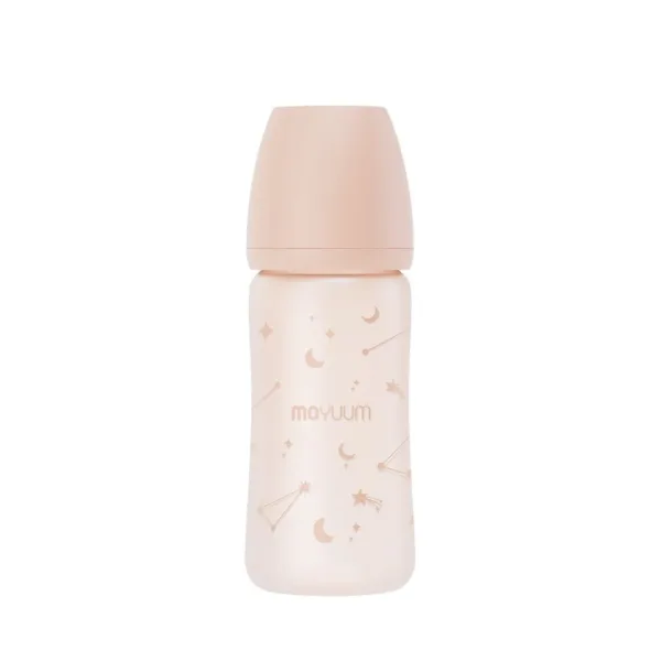 Moyuum 寬口防漲氣矽膠玻璃奶瓶240ml(夢幻星空)