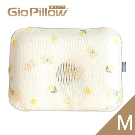 Gio Pillow 超透氣護頭型 嬰兒枕頭-M碼 (黃色小熊)