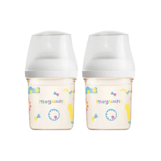 Moyuum - mov.aa PPSU圓口偏心防漲氣奶瓶160ml（白色）x2件