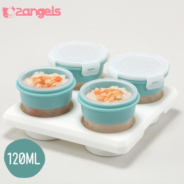 台灣 2ANGELS 矽膠副食品儲存杯 120ml (4個1組)