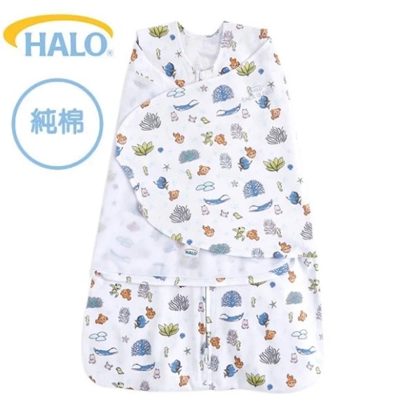 美國Halo Swaddle 二合一嬰兒包被睡袋-純棉 1.5TOG-大堡礁 0-3個月