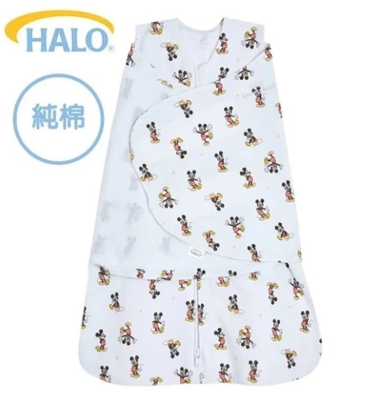 美國Halo Swaddle 二合一嬰兒包被睡袋-純棉 1.5TOG- Hello米奇 0-3個月
