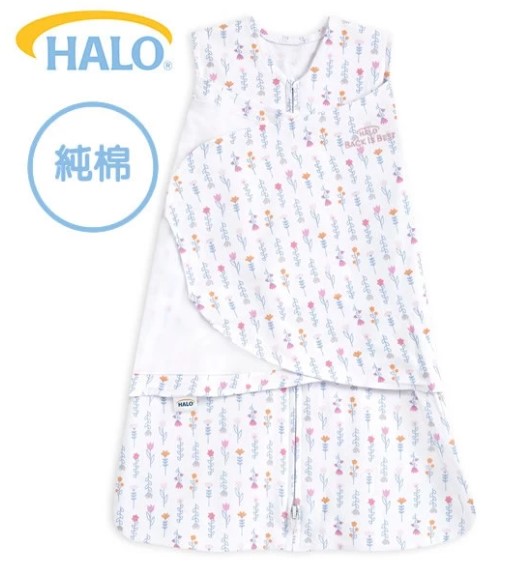 美國Halo Swaddle 二合一嬰兒包被睡袋-純棉 1.5TOG- 公園小花 3-6個月