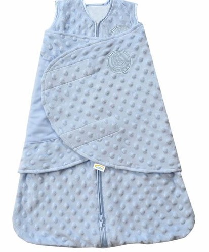 美國Halo Swaddle 二合一嬰兒包被睡袋-純棉 1.5TOG-毛巾綿, 藍點 0-3個月