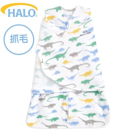 美國Halo Swaddle 二合一嬰兒包被睡袋-抓毛 3.0TOG;恐龍 3-6個月