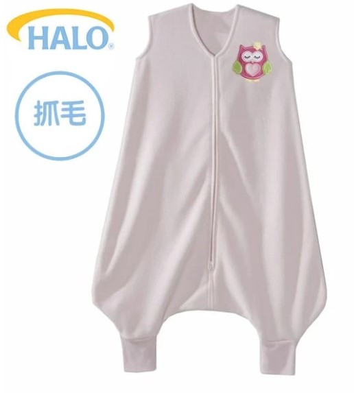 美國Halo Early Walker 嬰幼兒褲腳型睡袋-抓毛 1.0TOG;貓頭鷹 L碼(12-18個月)