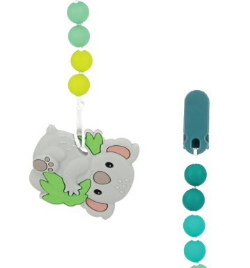 Nuby 可愛動物牙膠附有奶嘴鍊 - 樹熊