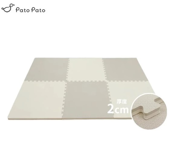 台灣Pato Pato 雙色巧拼地墊-6入 暖灰/乳白