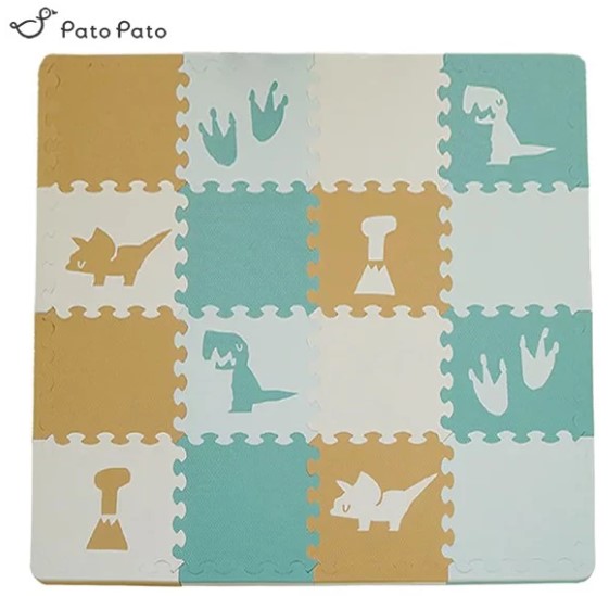 台灣Pato Pato 動物地墊-16入 叢林恐龍