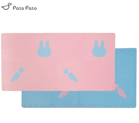 台灣Pato Pato 抗菌動物地墊-8入 兔子愛吃紅蘿蔔