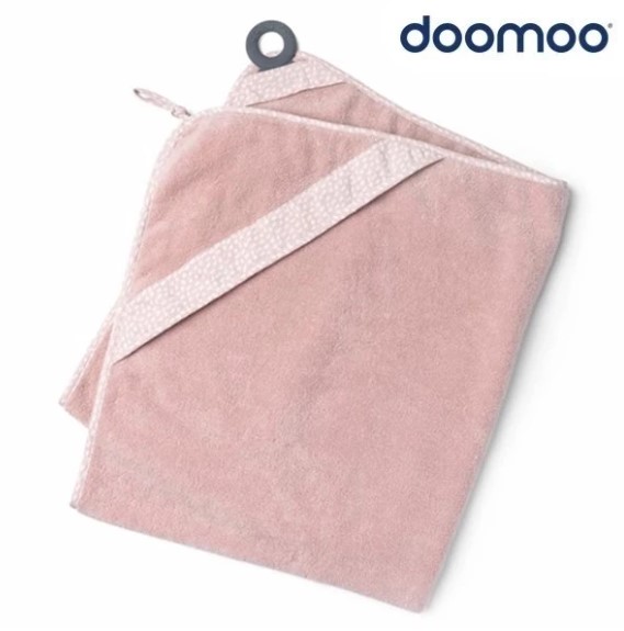比利時Doomoo 多功能連帽浴巾(含牙膠)粉紅色