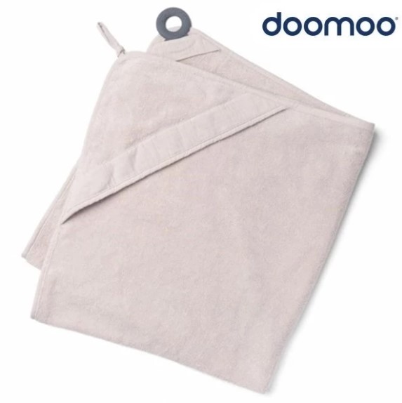 比利時Doomoo 多功能連帽浴巾(含牙膠)杏色