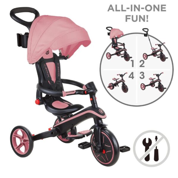 Globber Explorer Trike 可摺疊 4合1 三輪車 - Pink (10M - 5Y)