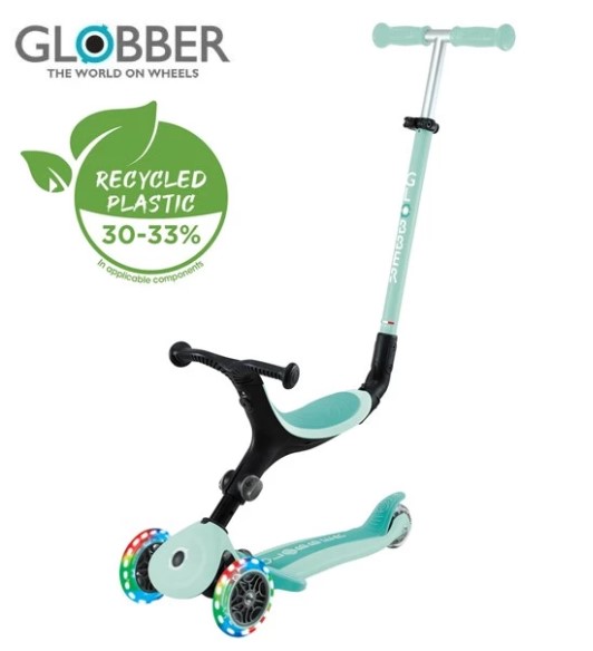 Globber Go Up Active Lights 三合一兒童滑板車 MINT