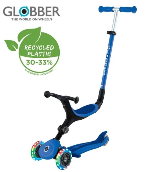 Globber Go Up Active Lights 三合一兒童滑板車 NAVY BLUE