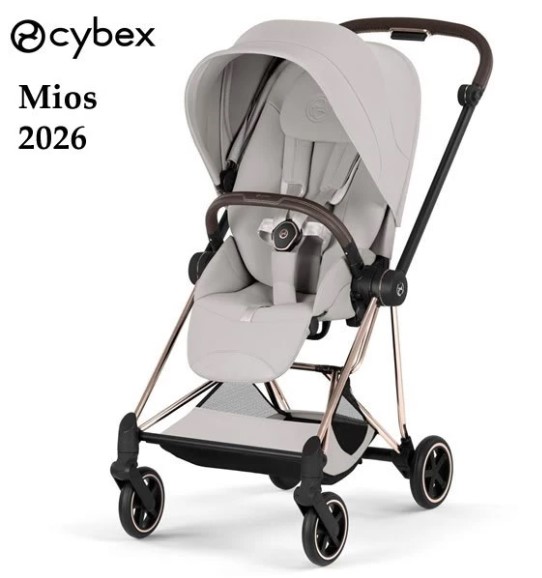 德國Cybex Mios 2026 雙向嬰兒手推車/ 玫瑰金車架 City Grey