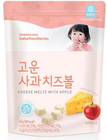 韓國bebefood 冷凍芝士乳酪粒-蘋果味 16g